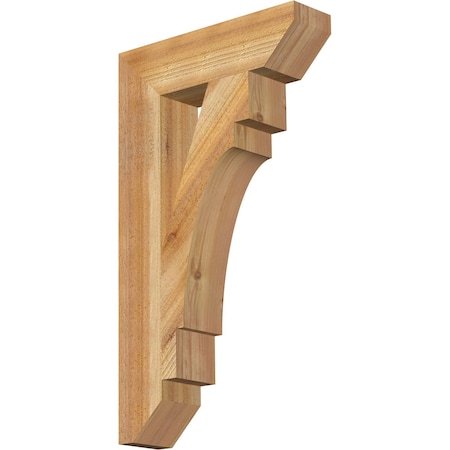 Merced Slat Rough Sawn Bracket, Western Red Cedar, 4W X 16D X 28H